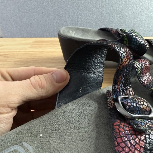 Dansko Sophie Spotted Glitter Sandals Clog Platform Sz 11.5-12 /42 Buckle Slides - Picture 6 of 8